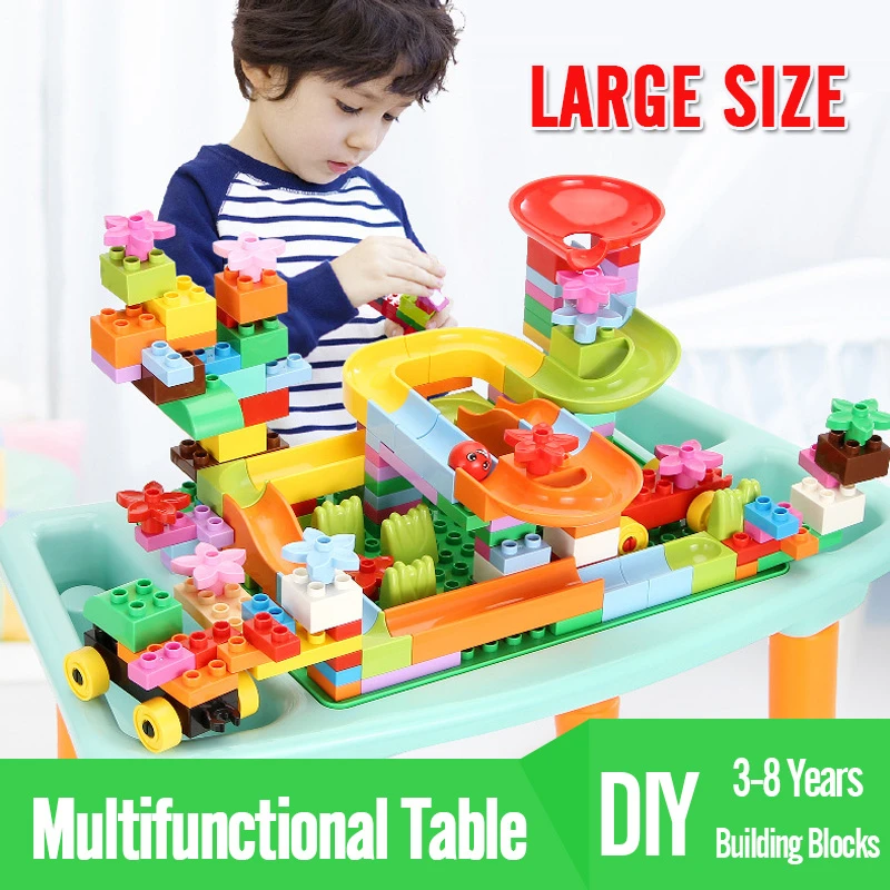 

60-900pcs Marble Race Run Maze Balls Track Building Blocks Children's Multi-functional Building Block Toy Table Compatible