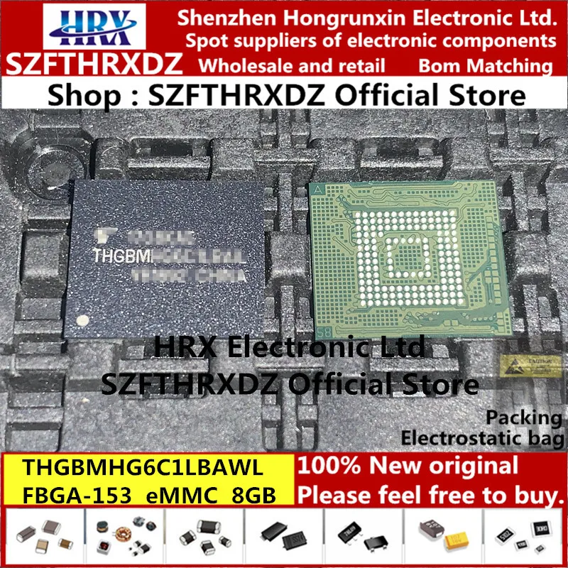THGBMHG6C1LBAIL THGBMFG6C1LBAIL THGBMHG6C1LBAWL FBGA-153 NAND флэш-карта памяти EMMC 8 Гб FBGA153