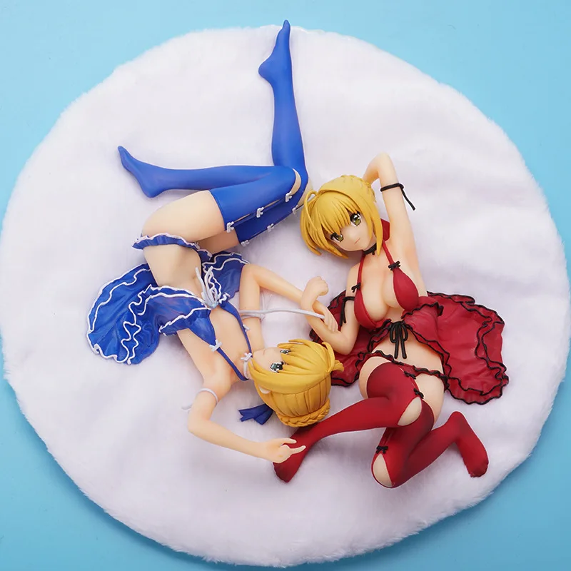 2 шт./компл. Fate Stay Night Saber Nero Аниме ПВХ Фигурки игрушки пижамы сексуальные девушки FGO