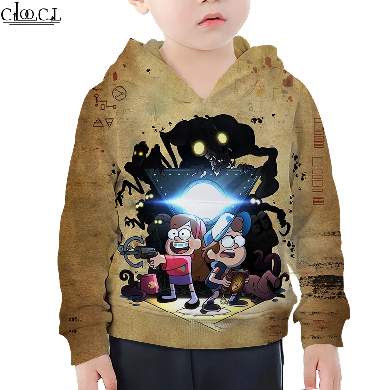 Hoodies 8 Детская толстовка с капюшоном в стиле аниме «Гравити Фолз» для мальчиков и девочек с 3D принтом «Мама и я»; Креативная одежда; толстовка с длинными рукавами; Повседневные детские топы - Цвет: Hoodies 8