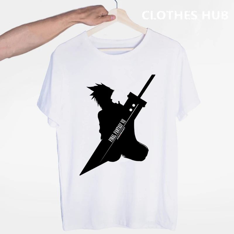 Final fantasy футболки модные мужские и женские Топы футболка с коротким рукавом унисекс футболка - Color: Blue