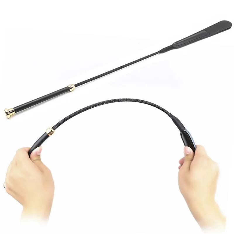 64CM Real Leather Riding Crop Corium Whip with Genuine Leather Top