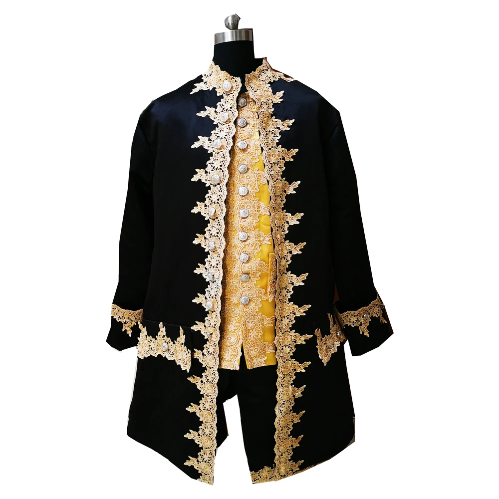

New black Male costume Civil War Victorian Styled suit coat D-395