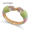 KAYMEN Hot Selling Luxury Enamel Colourfull Animal Parrot Cuff Bracelet Bangle 7 Colors for Women Girls Teens Nice Jewelry 3328 1