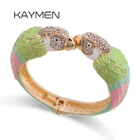 KAYMEN Hot Selling Luxury Enamel Colourfull Animal Parrot Cuff Bracelet Bangle 7 Colors for Women Girls Teens Nice Jewelry 3328 1