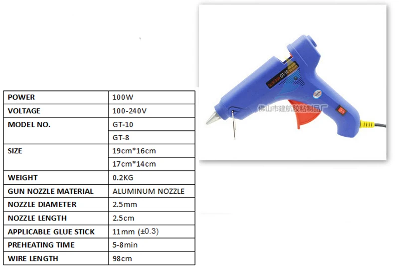 GT-10 синий 60/80/100W Профессиональный Высокая температура термоклеевой пистолет 11 мм трансплантата ремонта пистолет горячего пневматическое ружьё инструменты сделай-сам горячего расплава клея пушка