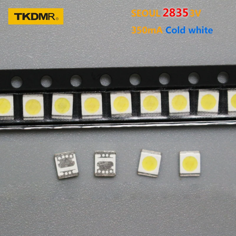 TKDMR 100 шт для Сеул светодиодный Подсветка 1 Вт 3В 3528 2835 131LM холодный белый Светодиодный ЖК-дисплей Подсветка ТВ Применение светодиодный