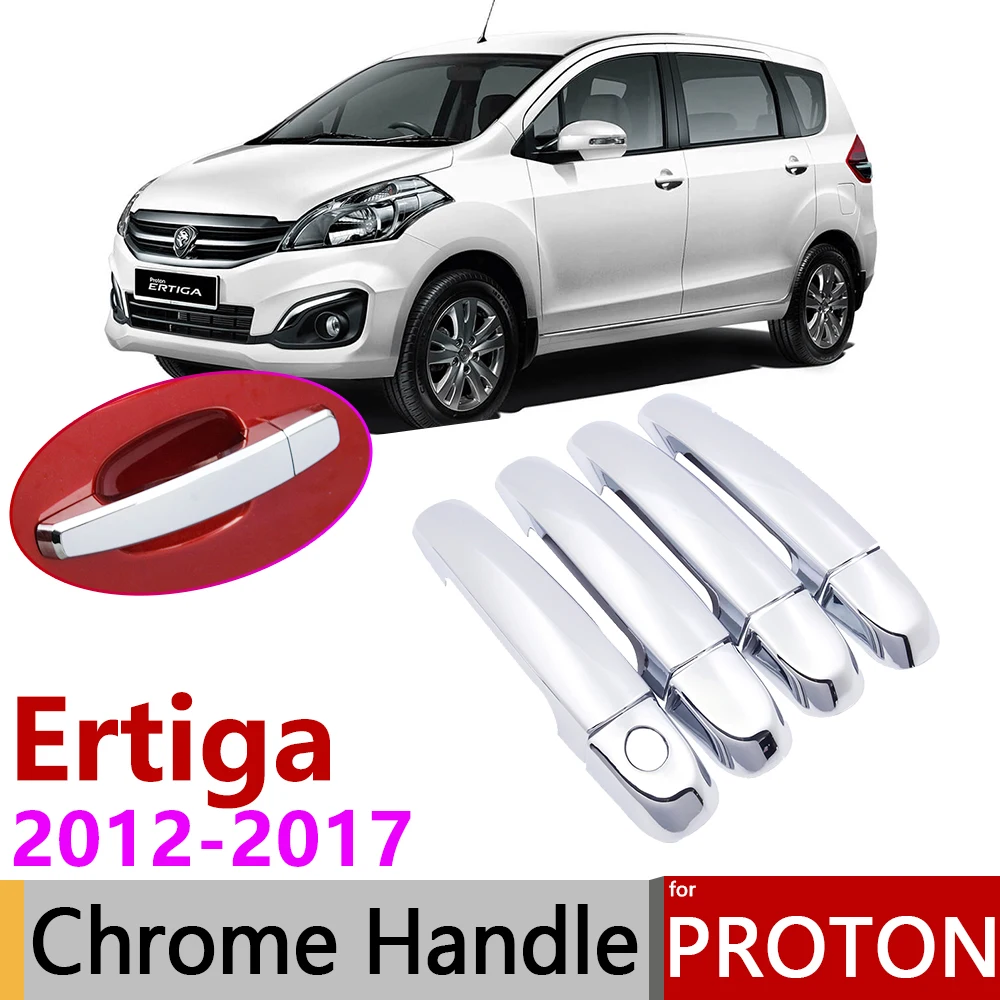 Для Proton Ertiga 2012 ~ 2017 хромированная внешняя дверная ручка крышка наклейки на