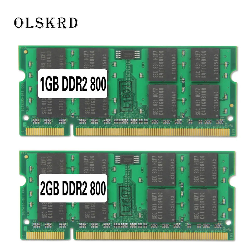Оперативная память Olskrd для ноутбука, 1 Гб 2 Гб DDR2 800 МГц PC2-6400 DDR 2 2G, модуль оперативной памяти RAM SODIMM для intel и amd