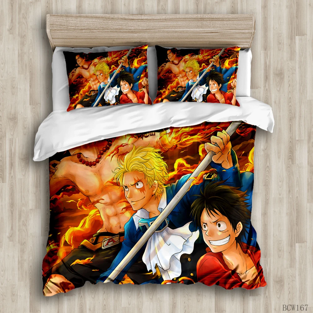 3d ワンピース寝具セット D ルフィ布団カバー枕ワンピースロロノア ゾロ Portgas D エース布団寝具セット 寝具セット Aliexpress