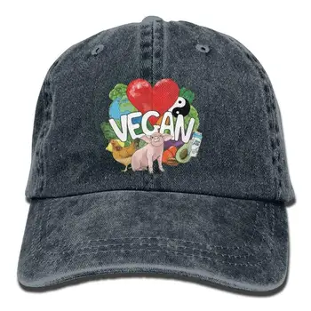 

Vegan Chicken Pig Denim Hat Adjustable Men's Low Baseball Caps