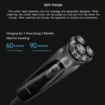 Xiaomi Electric face Shaver Enchen BlackStone 3D Electric Machine Razor Beard Washable USB Type-C Rechargeable for Men gifts 2