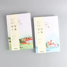 Красивый маленький городок ручной ноутбук в японском стиле цветная страница иллюстрация пустая ручная роспись A5 хипстер креативный дневник ноутбук St