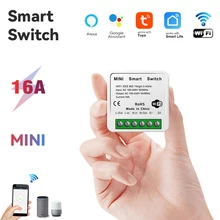 MINI Tuya Wifi Smart Switch 2-way Control Smart Home Modules Timer Smart Switches Compatible With Alexa Google Home