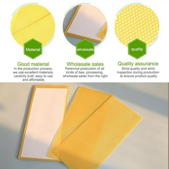 

30pcs Yellow Beekeeping Beeswax Sheet Frames Beekeeper Beehives Accessories Set
