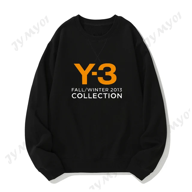 Brand Luxury Yohji Hoodie For Men 2021 New Yamamoto Top Winter Men's Black Pure Cotton Designer Y/3 Round Neck Hoodie 5