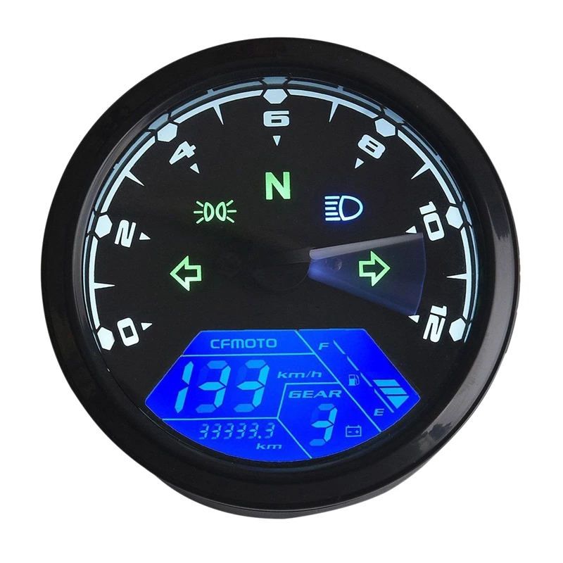 

Motorcycle 12000Rmp Lcd Digital Odometer Speedometer Tachometer 1/2/4 Cylinder