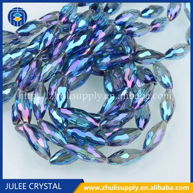 JuleeCrystal 6x13 мм длинные бусины овальной формы красочные стеклянные хрустальные бусины для ювелирных изделий ожерелье