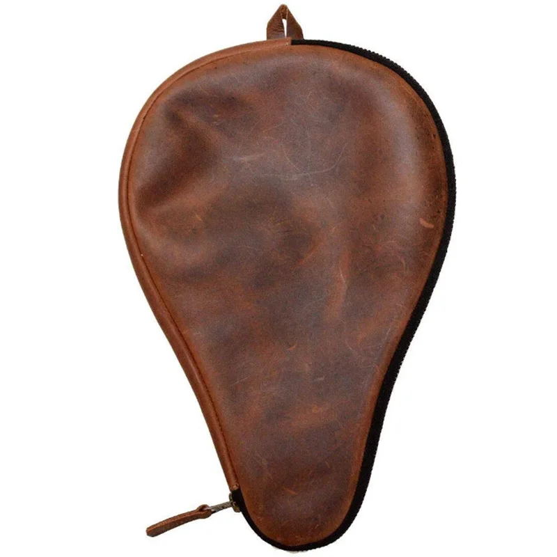 Кожаный чехол для пинг-понга из натуральной кожи, чехол для пинг-понга, Однорядная сумка для игры в пинг-понг, настраиваемая
