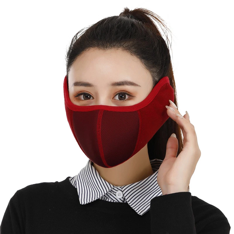 

Sweat Absorbent Winter Sports Fleece Face Mask Ear Warmers Windproof Earmuffs