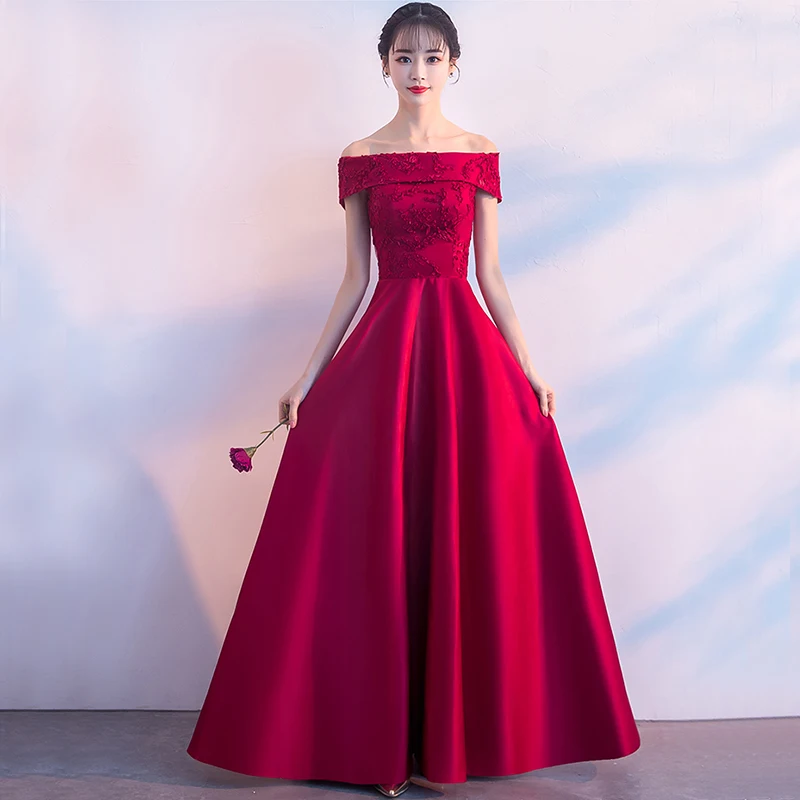 Lace Woman Evening Party Dress Boat 