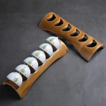 

1 Pc Handmade Bamboo Kung Fu Natutal Teaware Holder Draining Rack Drainer for Home