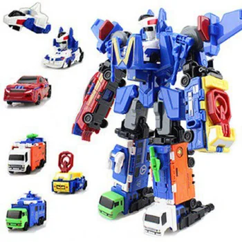 

Combination Robot Six-in-One Transformers Toys Automotive Children's Educational Assembled Toys Action Figure robot toys Gifts