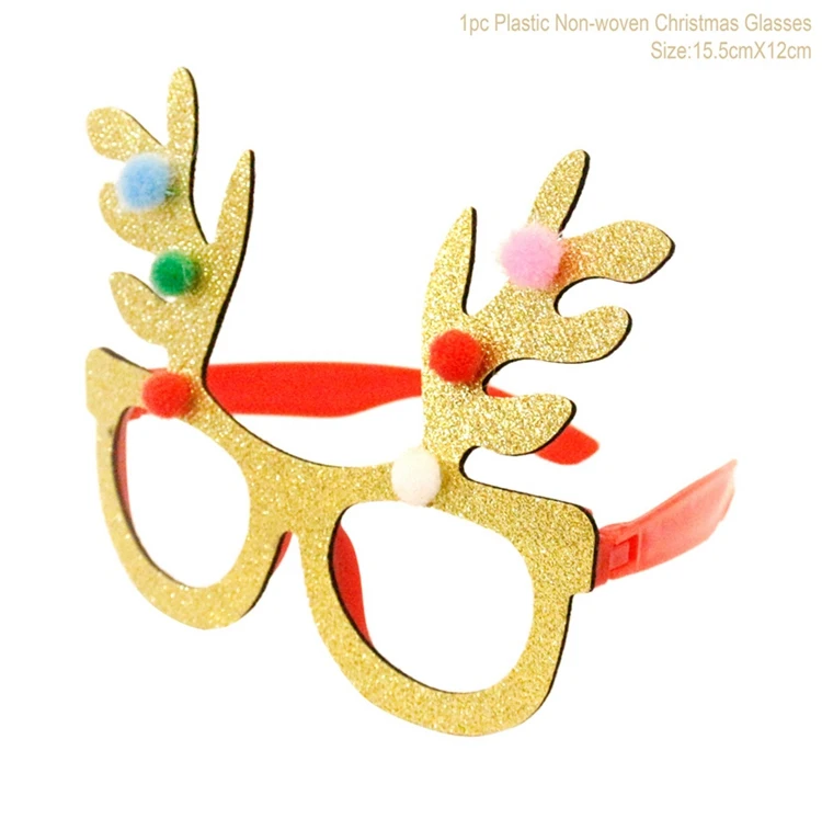 Christmas Glasses 2 Рождественские украшения для дома Подарки рождественские подарки Natale Noel Рождество очки Рождественский Декор с утолщённой меховой опушкой, год - Цвет: Christmas Glasses 2