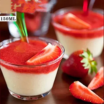 

50PCS 150ml Disposable Plastic Portion Cups Clear Portion Transparent round Container for Jelly Yogurt Tiramisu Mousses Dessert