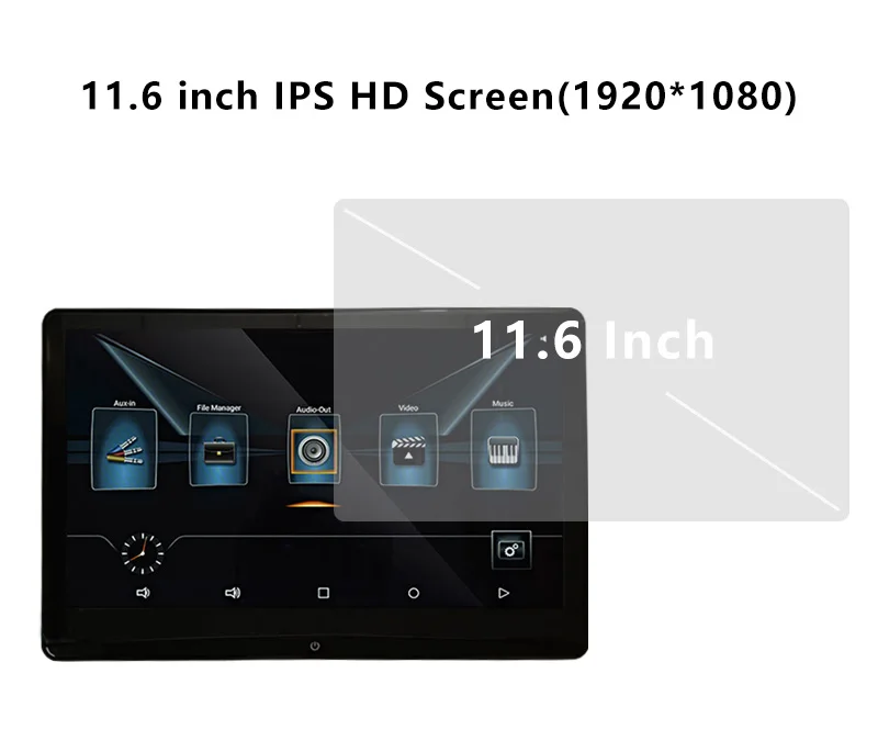 11,6 дюймов монитор подголовника Android автомобильный MP5 4K FHD 1080P видео плеер сенсорный экран зеркальное отображение/wifi/Bluetooth/USB/HDMI/FM/Miracast