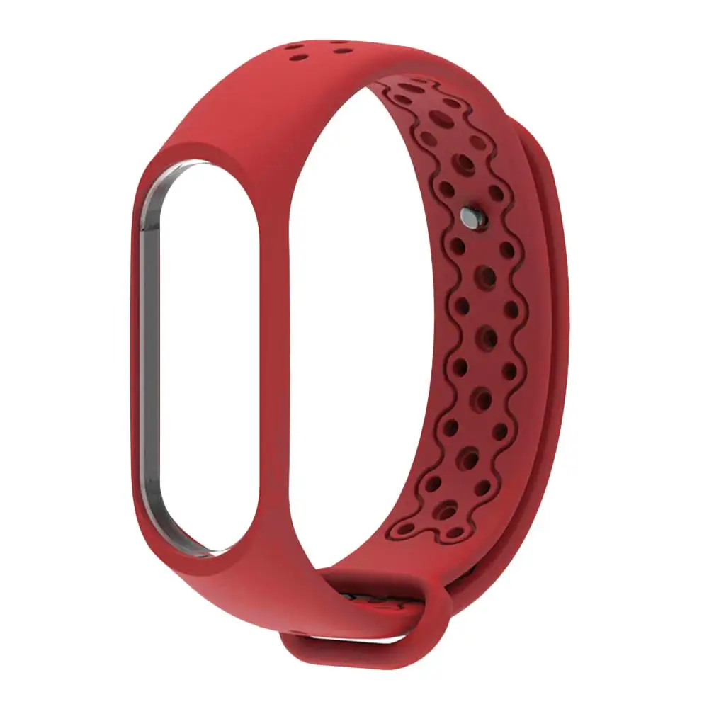 Фитнес-трекер Браслет замена Браслет для Xiaomi mi Band 4 mi band 3 дышащий силикон ремешок для часов - Цвет ремешка: Red