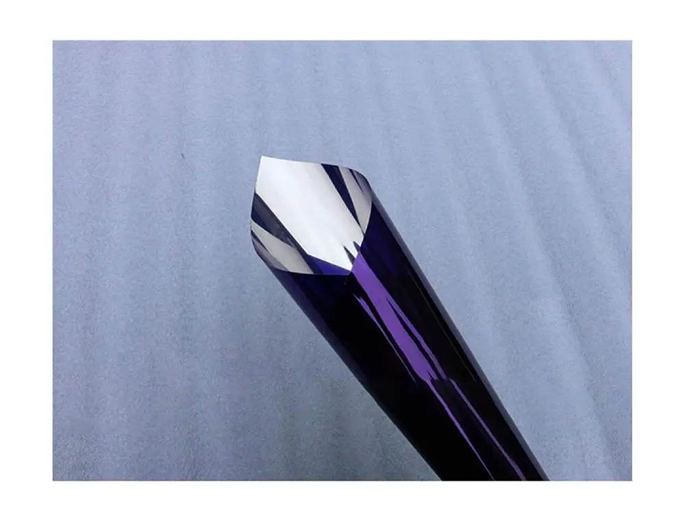 Purple color 90 см x 3 м цветная стеклянная пленка, анти-УФ, серебряная Солнечная Оконная Пленка, зеркальные цветные оконные наклейки для домашнего и офисного декора - Цвет: Purple color