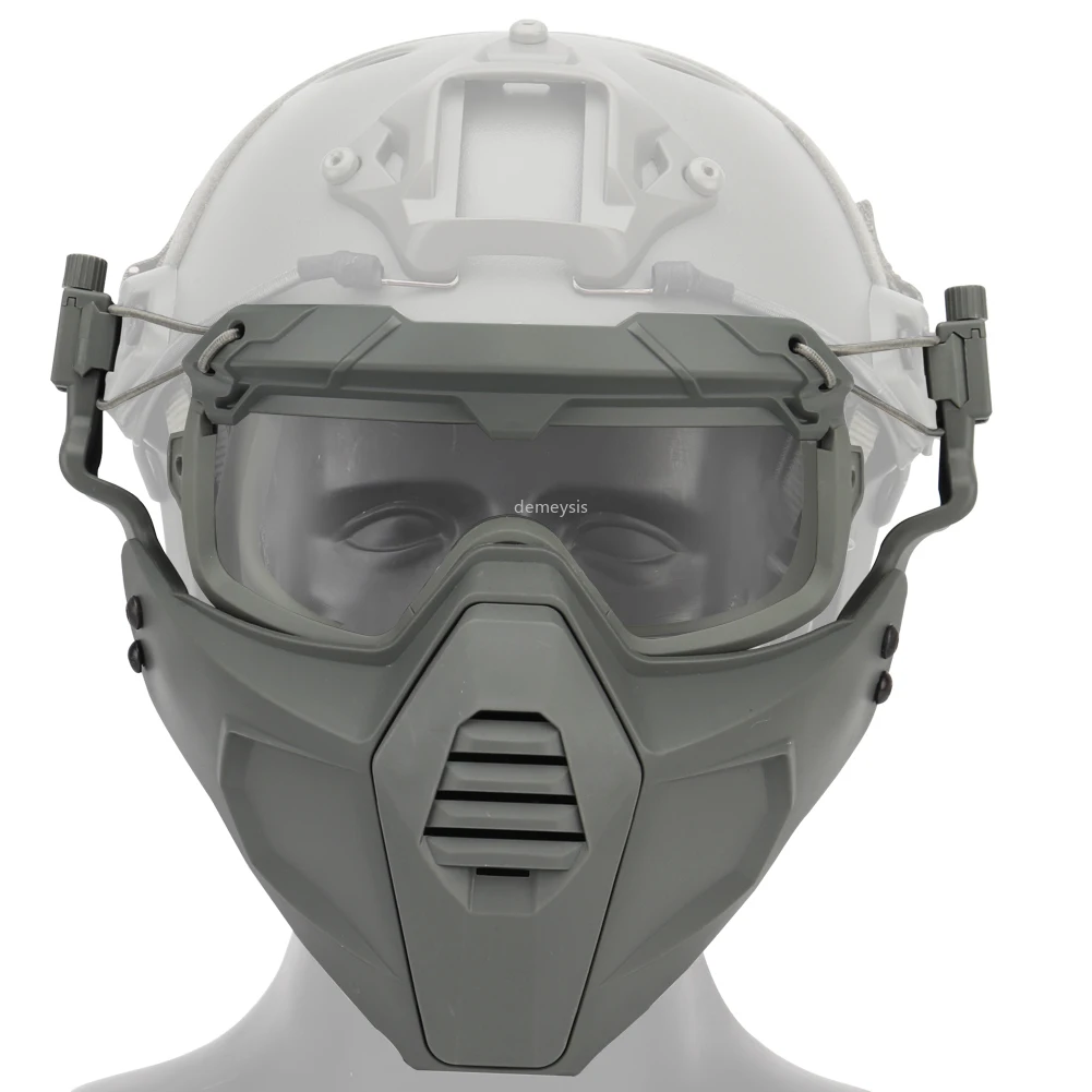Тактическая Маска, Набор очков, дышащая Военная Пейнтбольная страйкбольная маска с очками, Охотничья защитная маска и очки