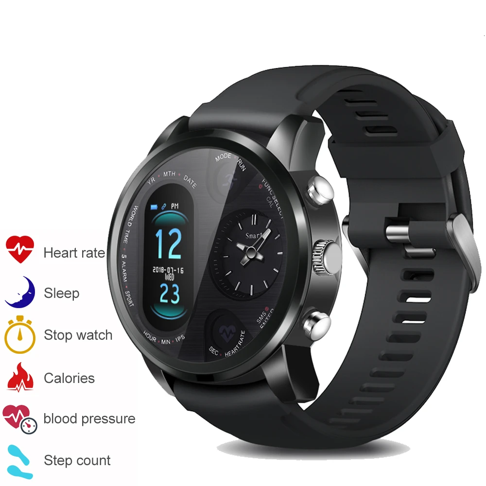 T3 Pro Смарт-часы с двумя часовыми поясами спортивные мужские водонепроницаемые Смарт-часы сердечный ритм бизнес Bluetooth сплав трекер активности