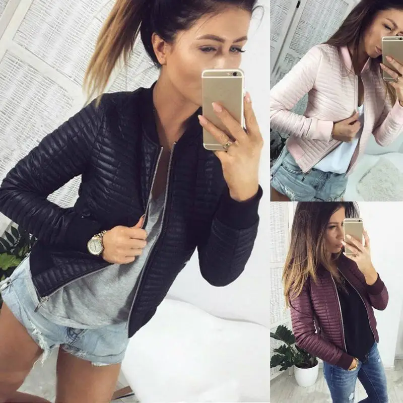 

Winter Jacket Women 2019 Casual Warm Zipper Solid Cotton Padded Basic Bomber Jacket Fashion Street Thin Female Outwear Coats