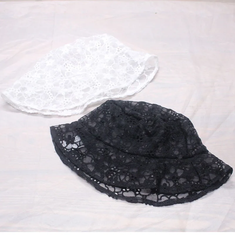

Fisvds 2020 Summer New Hat For Women Soft Lace Flower Wide Brim Sun Hats Floppy Summer Crocheted Hollow Lace Fisherman Cap