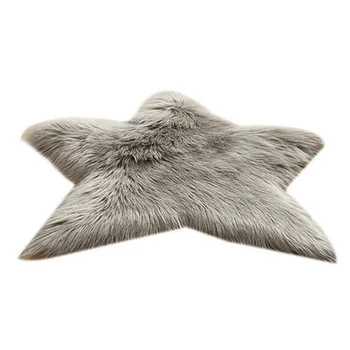 

Pentagram Plush Area Rug Carpets Soft Five-pointed Star Living Room Floor Mat Long Plush Artificial Wool Sheepskin Shaggy Carpet