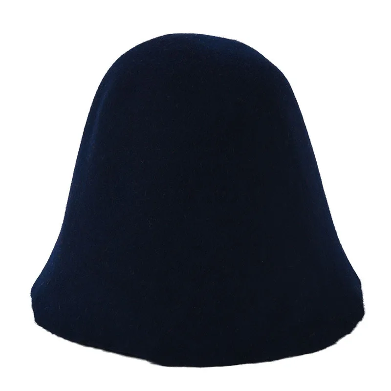 denim blue USPOP, шапки, Осенние, шерстяные шапки, женские, шерсть, шапки-ведерки, модные, campaniform, шапки-ведерки, шерстяные фетровые шляпы - Цвет: denim blue
