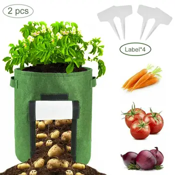 

2PCS Potato Grow Bags PE Cloth Planting Container Planter Vegetable Tomato Gardening Thicken Planting Grow Bag 35D*45H