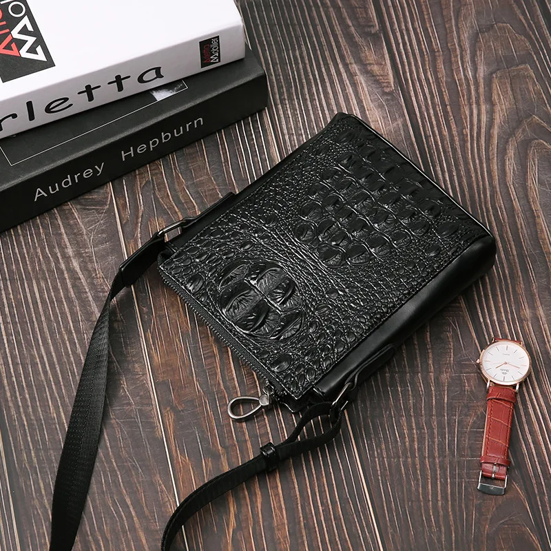 

New trend Joker men's bag Korean wave shoulder bag crocodile messenger bag