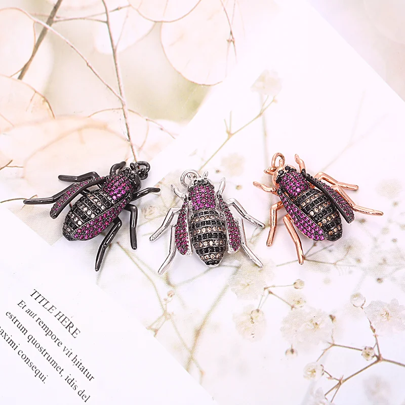 

Fashion Micro Pave Cubic Zircon Turquoise Insects Bee Charm Pendants Accessories for Jewelry Making Bracelets or Necklaces