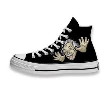 

No Box Customized Einstein Scientist Pattern Fashion Shoes Comfortable Sneakers Cool Casual Canvas Shoes High-top Flats