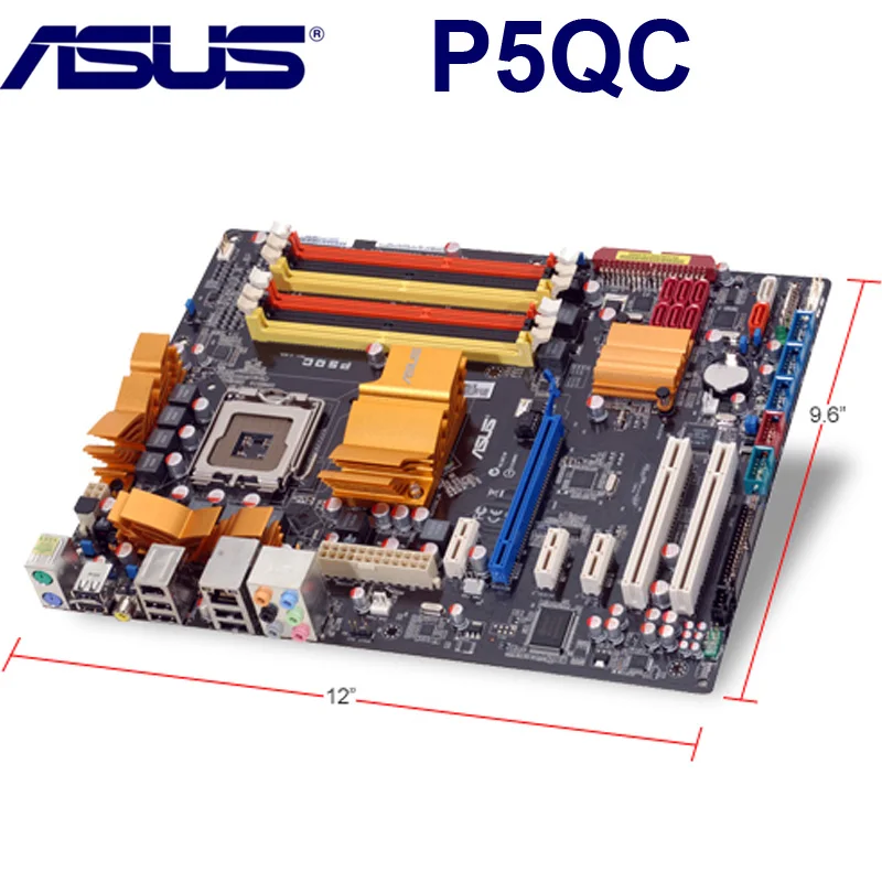 LGA 775 для ASUS P5QC материнская плата для Intel P45 Настольный DDR2/DDR3 материнская плата Системы плата PCI-E X16 8 фазный Питание б/у