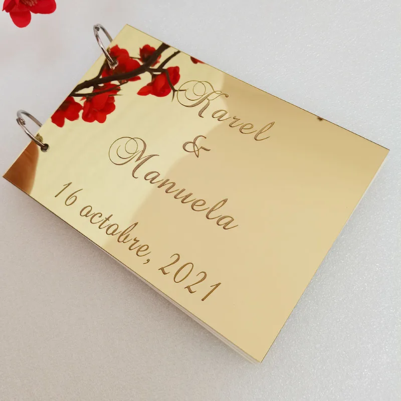 Acrylic Mirror White Blank Guestbook Wedding Signature Guest Book Personalized Baptism Event & Party Decor Favors Gifts