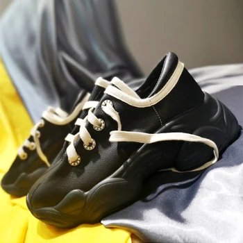 

women sneakers 2019 Fashion Whiter Platform Sneakers Ladies Brand Chunky Causal Shoes Woman Leather Sports Shoes Chaussure Femme