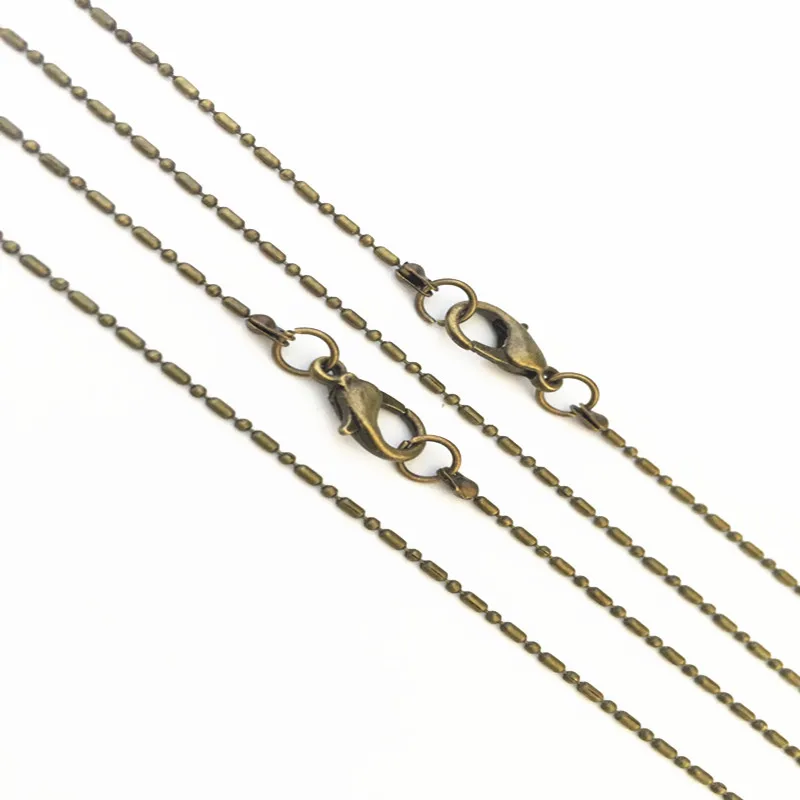 1.2MM 11 Antique Bronze Necklace Chain With Lobster Clasp Pendant