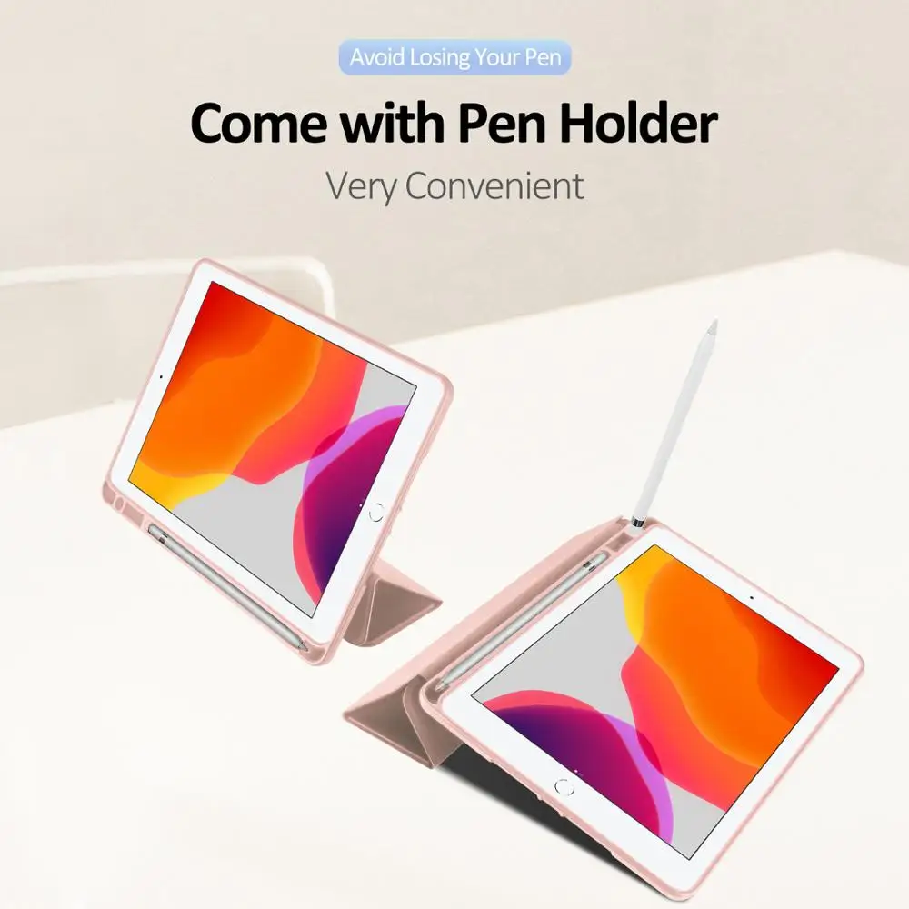 DUX DUCIS PU кожаный смарт-чехол для iPad 7 10,2() мягкий флип-чехол для iPad 7 10,2 дюймов с карандашом чехол с зажимом