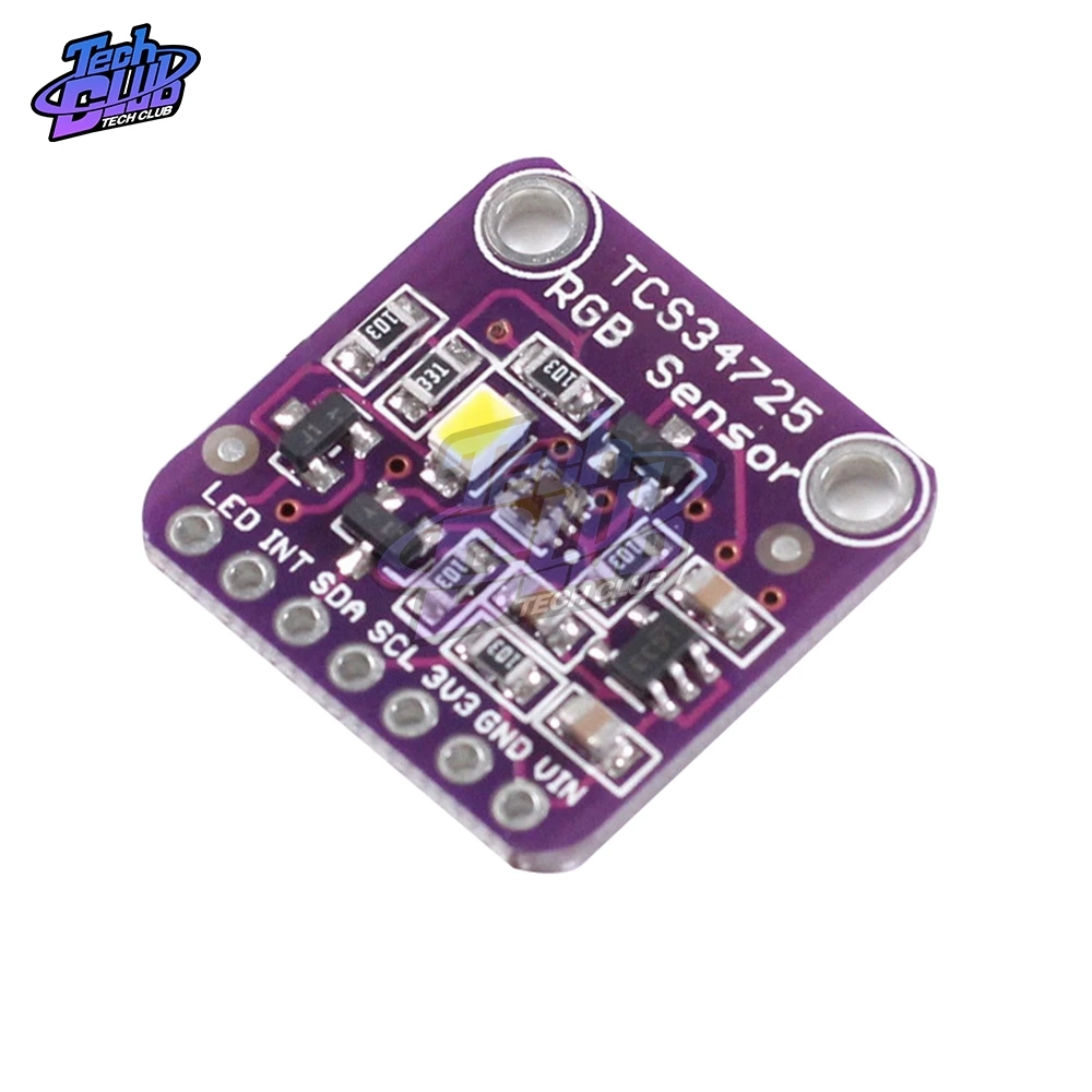 TCS34725 IR Blocking Filter RGB Light Color Sensor Recognition Low Power Diy Kit Electronic PCB Board for Arduino Program