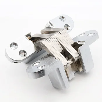 

Hidden wooden door cross stainless steel hinge 180 degree concealed Heavy-loading Folding Furniture Hardware fittings 30kg