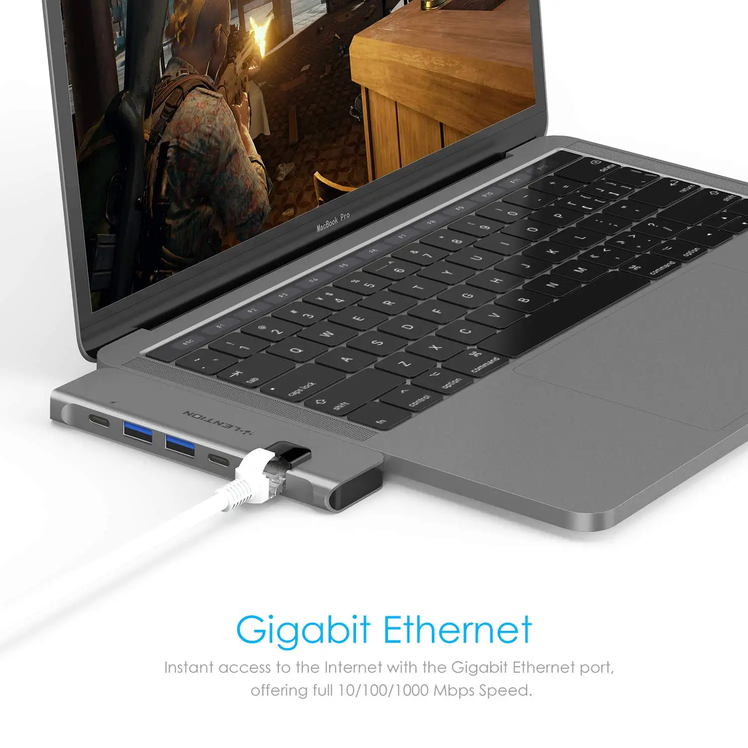 USB C концентратор с 40 Гбит/с Thunderbolt 3100 Вт питания, 4K HDMI, 2 USB 3,0, type C, гигабитный Ethernet адаптер для нового Mac Air